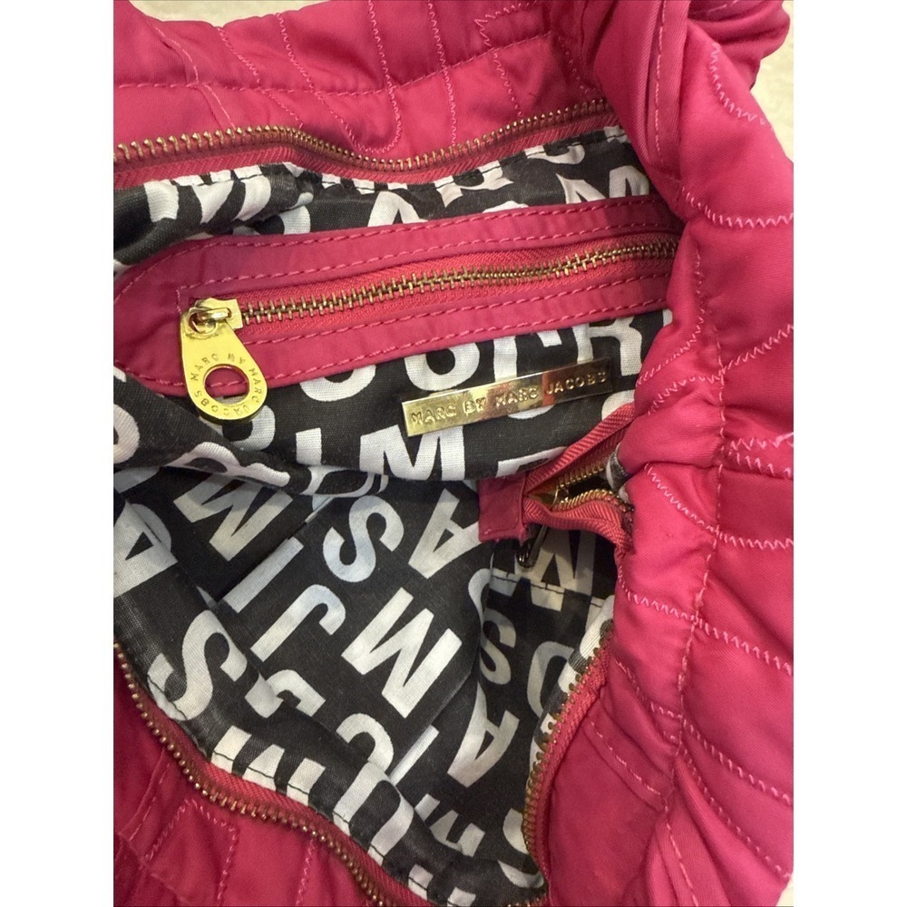 Marc by Marc Jacobs Workwear Pink Quilted Puzzle Shoulder Bag Tote Medium Logo - Picture 14 of 15